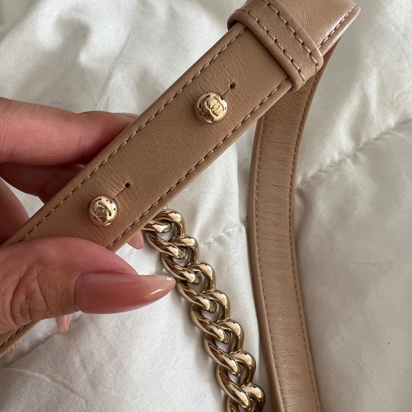 chanel boy small beige with shiny light gold hardware - Picture 7 of 14
